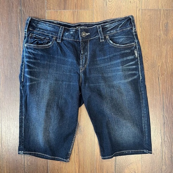 Silvers jean  suki mid Bermuda denim short SZ 32/14 - Picture 1 of 5